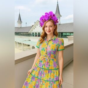 New Bold Magenta Orchid Headband Fascinator – Derby Day Hat Floral Crown